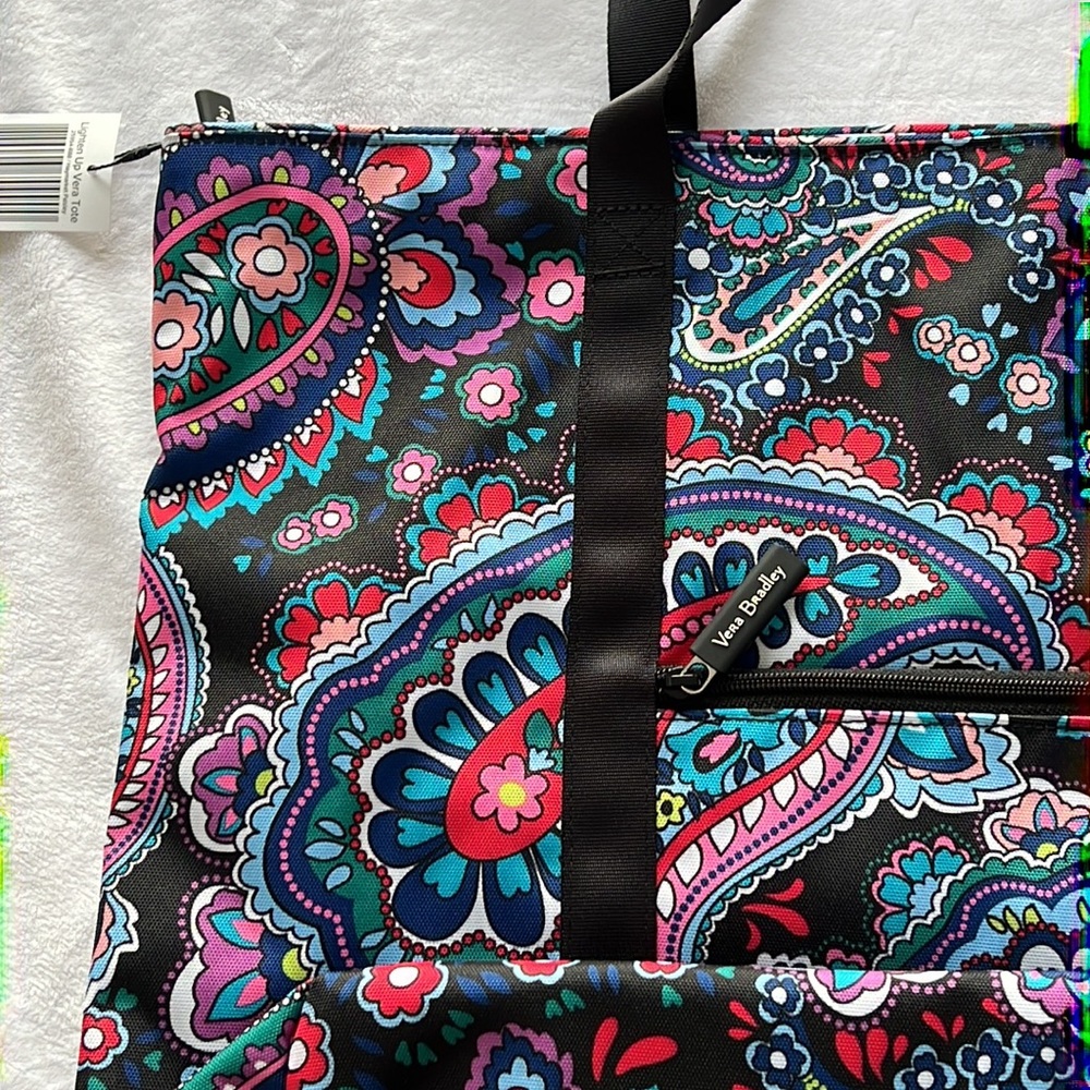 Vera Bradley Lighten Up Vera Tote Bag Haymarket Paisley - Picture 6 of 7
